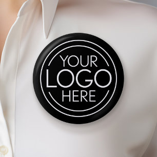 Add Your Logo Business Corporate Modern Minimalist 6 Cm Round Badge