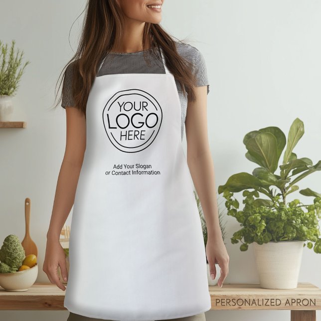 Add Your Logo Business Corporate Modern Minimalist Apron (Personalized Apron)