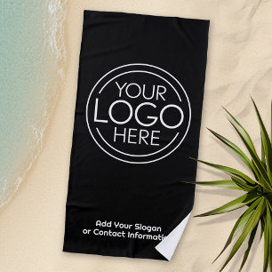 Add Your Logo Business Corporate Modern Minimalist Beach Towel