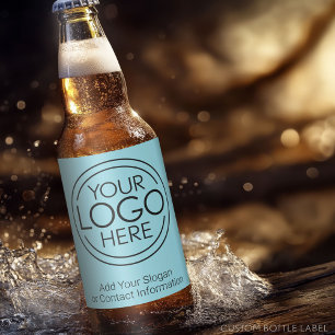 Add Your Logo Business Corporate Modern Minimalist Beer Bottle Label