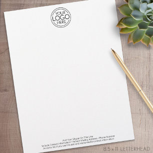 Add Your Logo Business Corporate Modern Minimalist Custom Letterhead