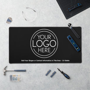 Add Your Logo Business Corporate Modern Minimalist Desk Mat