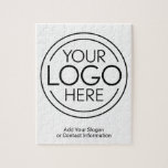 Add Your Logo Business Corporate Modern Minimalist Jigsaw Puzzle<br><div class="desc">Perfect for an office party or presentation, these logo signs are simple in design. You can change the background colour to match the colour that coordinates with your company logo. The extra lines of type can be used for company contact information or for a place to add a special occasion...</div>