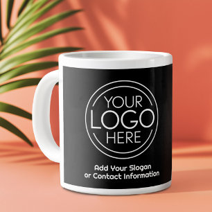 Add Your Logo Business Corporate Modern Minimalist Large Coffee Mug