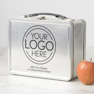Add Your Logo Business Corporate Modern Minimalist Metal Lunch Box