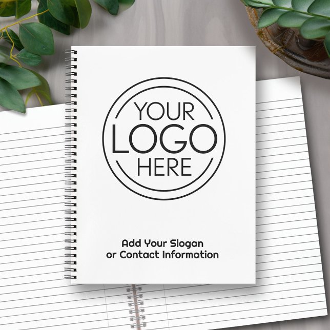 Add Your Logo Business Corporate Modern Minimalist Notebook (Custom Notebook with Your Logo)