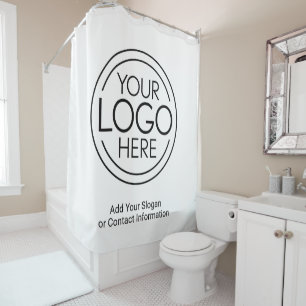 Add Your Logo Business Corporate Modern Minimalist Shower Curtain