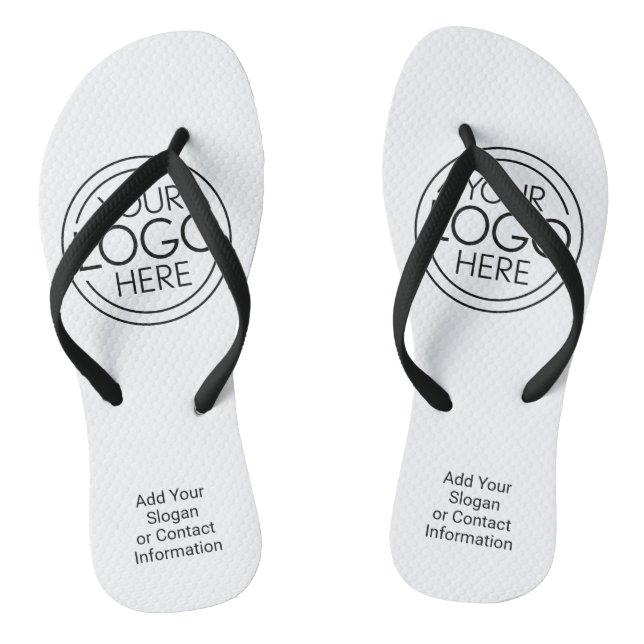 Add Your Logo Business Corporate Modern Minimalist Thongs (Footbed)