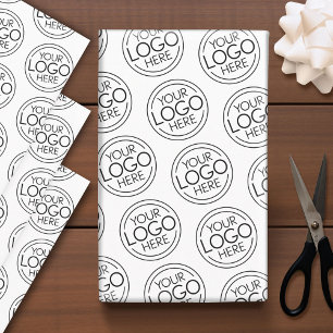 Add Your Logo Business Corporate Modern Minimalist Wrapping Paper Sheet