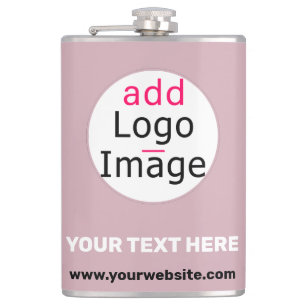 Add Your Logo Business Customisable Dusty Rose Hue Hip Flask
