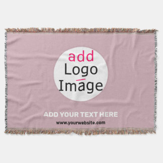Add Your Logo Business Customisable Dusty Rose Hue Throw Blanket