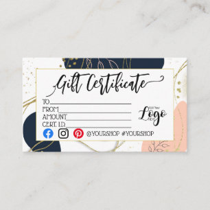 ADD YOUR LOGO Business gift certificate marketing