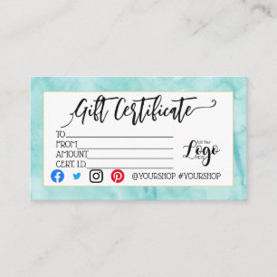ADD YOUR LOGO Business gift certificate marketing