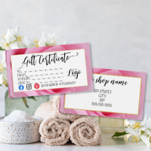 ADD YOUR LOGO Business gift certificate marketing