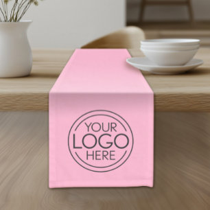 Add Your Logo Business Modern Minimalist Pink Short Table Runner