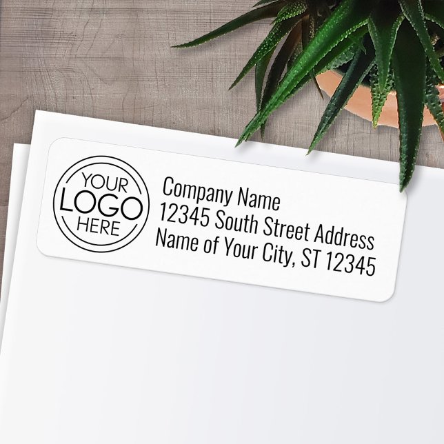 Add Your Logo Business Modern Return Address Label (Personalized Return Address Labels - Fun, modern fonts with logo)