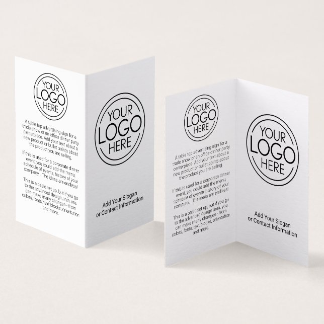 Add Your Logo Business Product Table Advertisement (Inside and Outside)