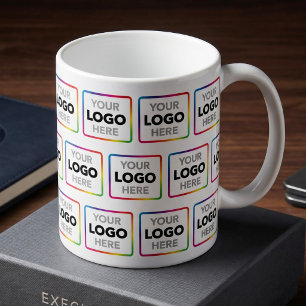 Add Your Logo Business Promo Mug - Logo Pattern