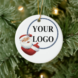 Add Your Logo Christmas Holiday Ceramic Ornament