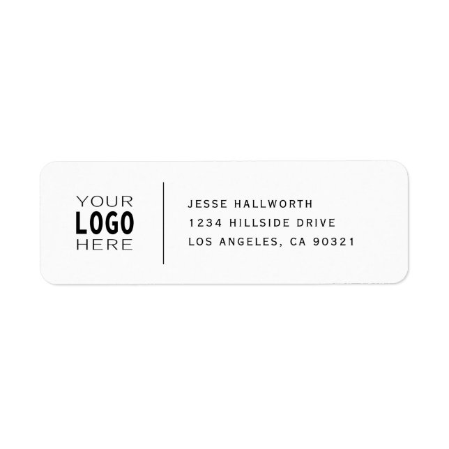 Add Your Logo | Classy Modern Return Address Label (Front)