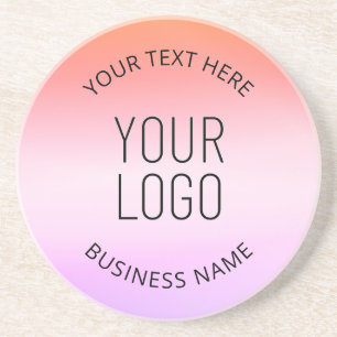 Add Your Logo Colourful Sunset Gradient Colours Coaster