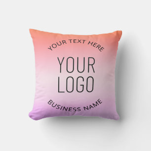 Add Your Logo   Colourful Sunset Gradient Colours  Cushion