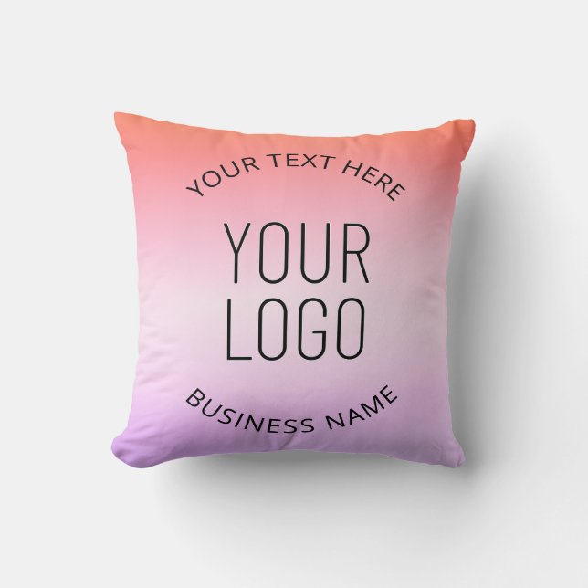 Add Your Logo | Colourful Sunset Gradient Colours  Cushion (Front)