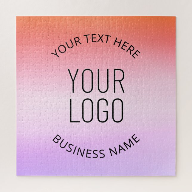 Add Your Logo | Colourful Sunset Gradient Colours  Jigsaw Puzzle (Vertical)