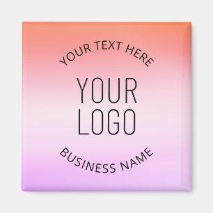 Add Your Logo Colourful Sunset Gradient Colours Magnet