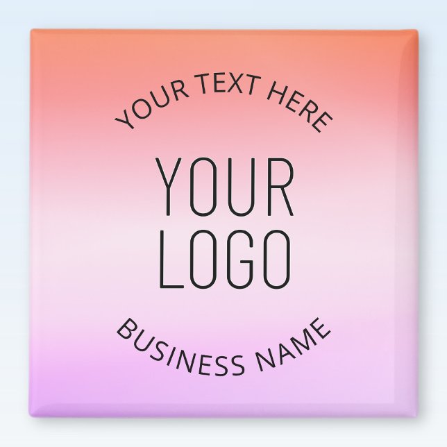 Add Your Logo | Colourful Sunset Gradient Colours  Magnet (Creator Uploaded)