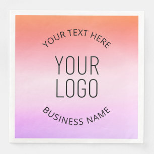 Add Your Logo   Colourful Sunset Gradient Colours  Napkin