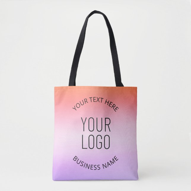 Add Your Logo | Colourful Sunset Gradient Colours  Tote Bag (Front)