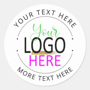 Add Your Logo Create Your Own Small Business  Classic Round Sticker