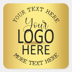 Add Your Logo Create Your Own Small Business Gold Square Sticker