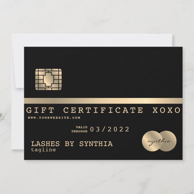 Add Your Logo Credit Card Gift Certificate (Front)