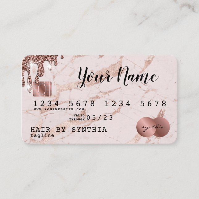 Add your logo Credit Card Styled Rose Gold (Front)