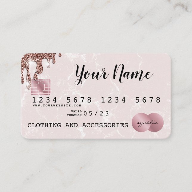 Add your logo Credit Card Styled Rose Gold (Front)