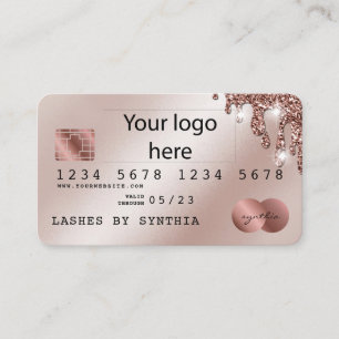 Add Your Logo Credit Card Styled Rose Gold Drips