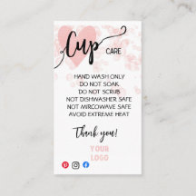 ADD YOUR LOGO CUP CARE CARDS