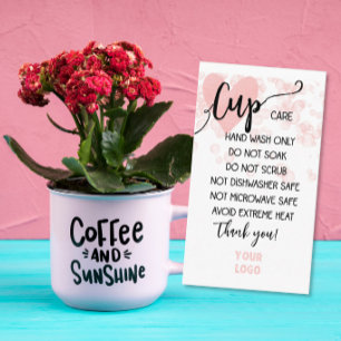 ADD YOUR LOGO CUP CARE CARDS