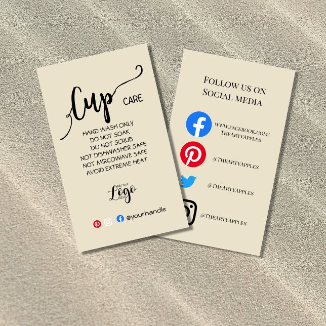 Add Your Logo Cup Care Cards, Custom Busines Business Card (Creator Uploaded)