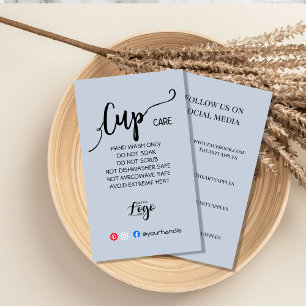 Add Your Logo Cup Care Cards, Custom Vinyl Busines Business Card