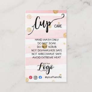 ADD YOUR LOGO cup CARE CARDS vinyl business