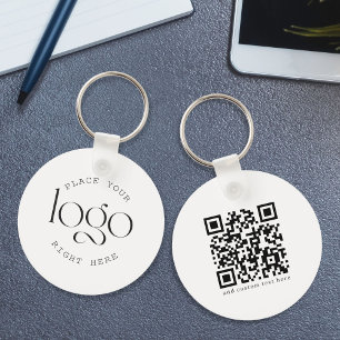 Add Your Logo Custom Business Promotional White Key Ring