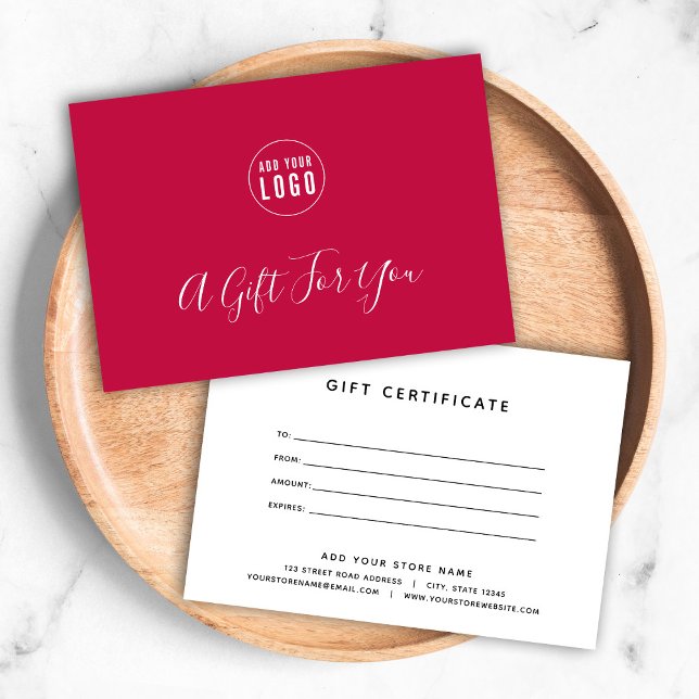 Add Your Logo Custom Colour Gift Certificate (Creator Uploaded)