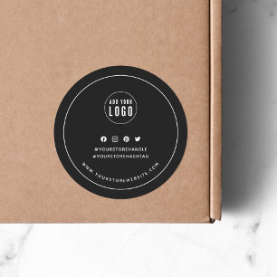 Add Your Logo Custom Colour Social Media Branding Classic Round Sticker