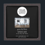 Add your Logo Custom Text Company Photo Black Gift Box<br><div class="desc">Add your Logo Custom Text Company Photo Black Gift Box. Insert your photo,  logo and customise the text,  company name,  address and contact information. Business promotion or giveaway for your clients and business partners.</div>