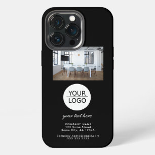 Add your Logo Custom Text Company Photo Black iPhone 13 Pro Case