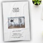 Add your Logo Custom Text Company Photo  Tea Towel<br><div class="desc">Add your Logo with a Custom Text Company Photo Promotion Kitchen Towel. Add your photo,  logo and customise the text,  company name,  address and contact information. Business promotion or giveaway for your clients and business partners.</div>