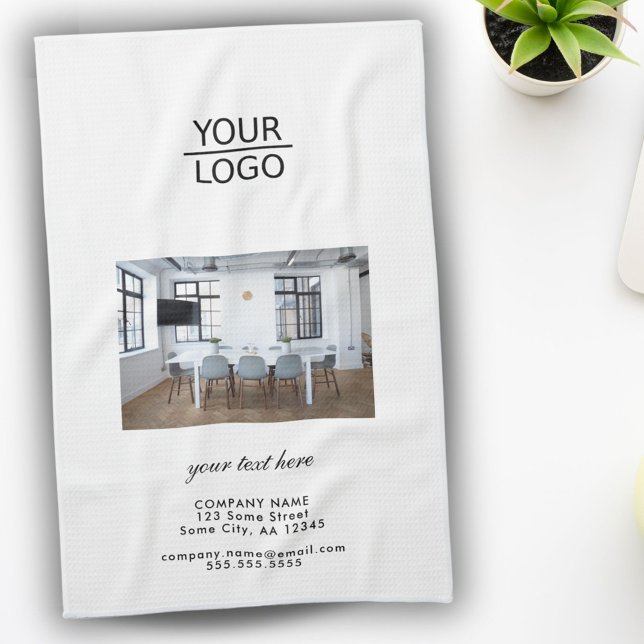 Add your Logo Custom Text Company Photo  Tea Towel (Creator Uploaded)